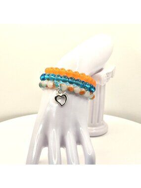 Stack Bracelet Set Gift for Her, Colorful Beaded Bracelet Set, Summer Bracelet